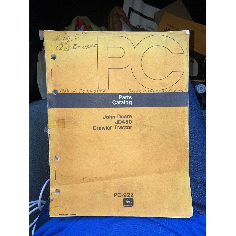 John Deere JD450 Crawler Tractor Parts Catalog Manual   PC-922